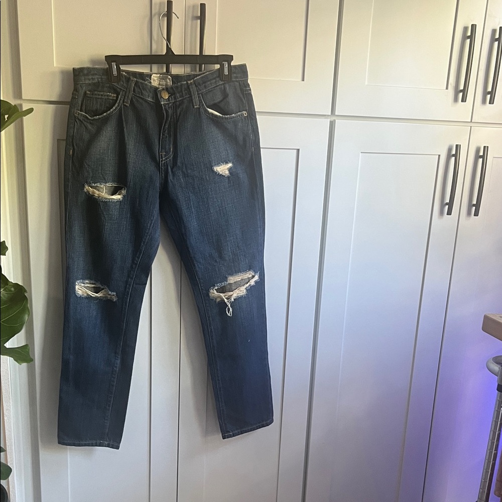 Current/Elliott Womens Relaxed Distressed Denim Jeans size 28